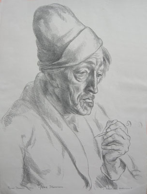 EJNAR HANSEN Sadakichi Hartmann- with Pencil