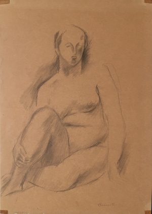 GRACE CLEMENTS Seated Nude, Knee Bent