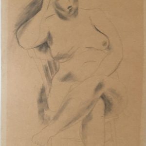 GRACE CLEMENTS Seated Nude, Hand on Head