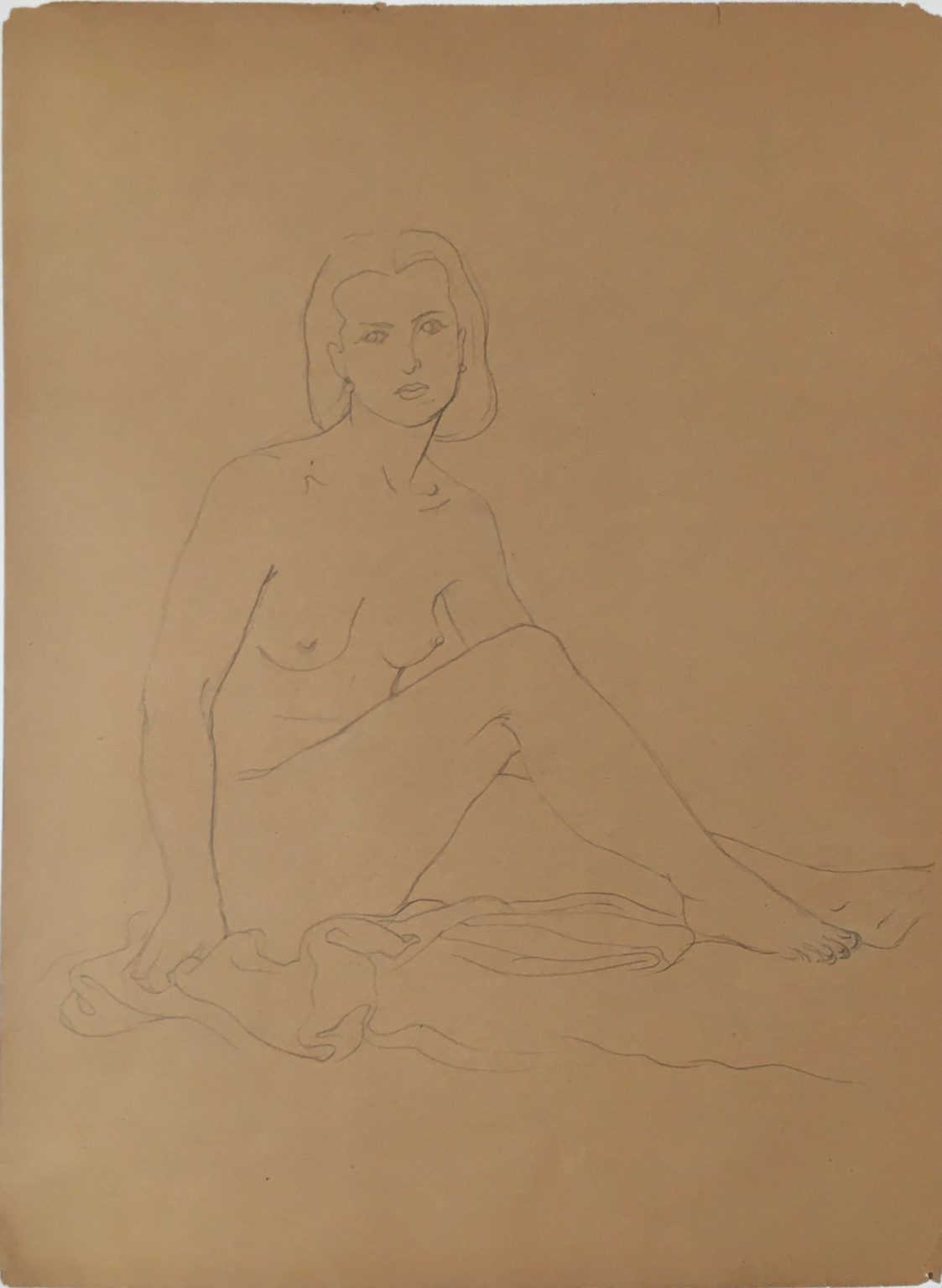 GRACE CLEMENTS Seated Nude, Looking Right