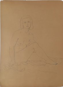 GRACE CLEMENTS Seated Nude, Looking Right