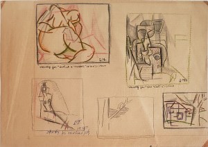 LORSER FEITELSON Sheet of Studies